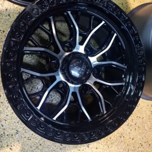 Size 15 Black Silver Offset Rims for Matatu, Pickup (4pcs)