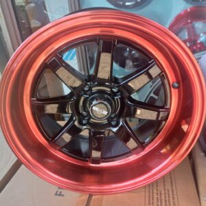Size 15 Red Black Offset Rims for Axio, Probox, NZE, Demio, Nissan Note (4 pcs)