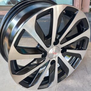 Size 14 Black Silver Offset Rims for Demio, Nissan Note, Probox (4pcs)