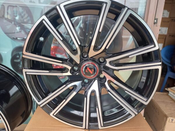 Size 15 Black Silver Offset Rims