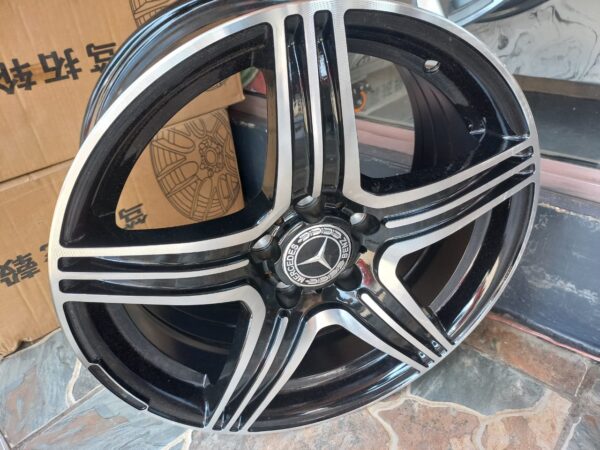 Size 17 Black Silver Offset Rims for Mercedes-Benz (4pcs)