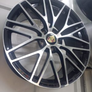 Size 21 Black Silver Offset Rims for Porches (4pcs)