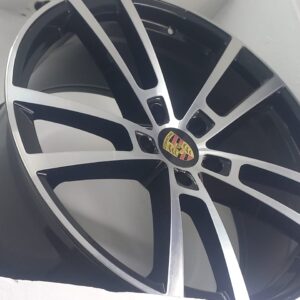 Size 22 Black Silver Offset Rims for Porches (4pcs)