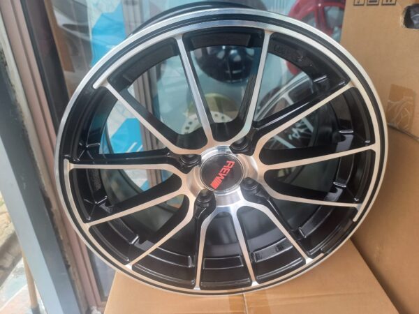 Size 15 Black Silver Offset Rims